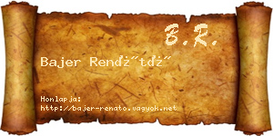 Bajer Renátó névjegykártya